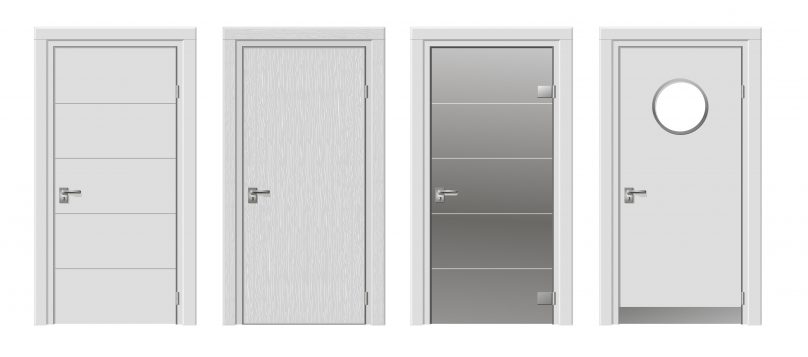 Four steel-clad door design options by Larnec Doors