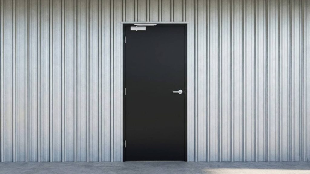 modular fire door installed