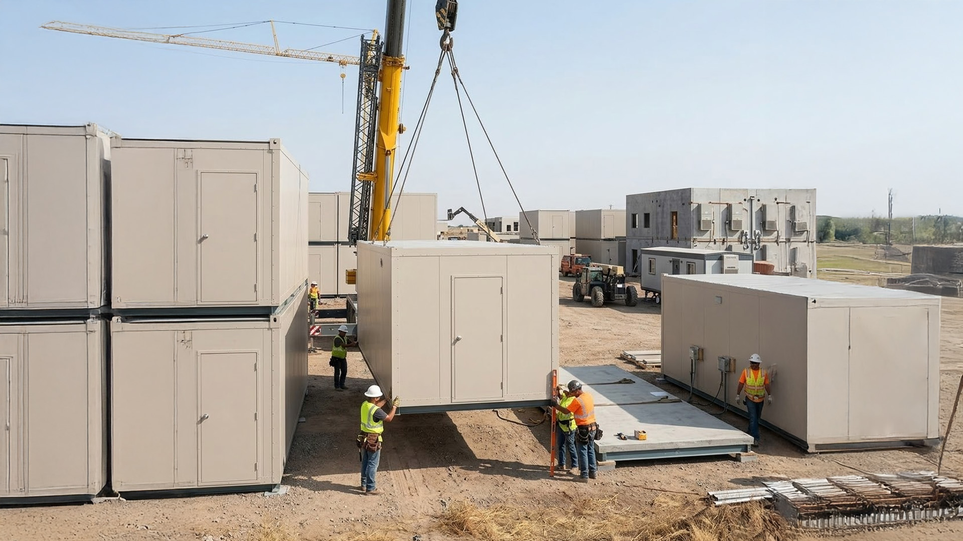 Modular and Portable Buildings Door being transferred