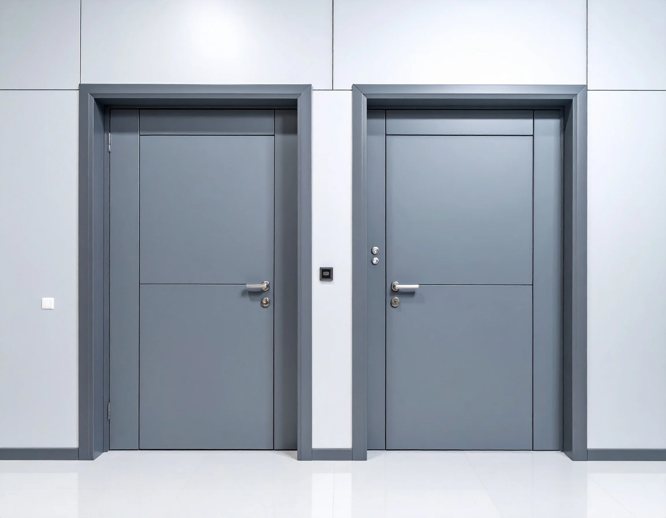 Industrial entry doors pre-hung, dual-skin, fully steel clad, industrial personal doors