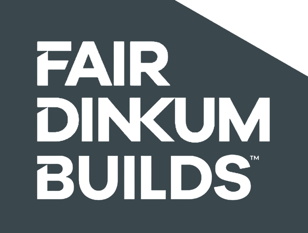 fair dinkum builds monochrome logo