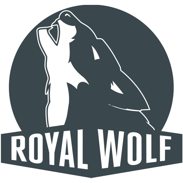 royal wolf monochromed logo