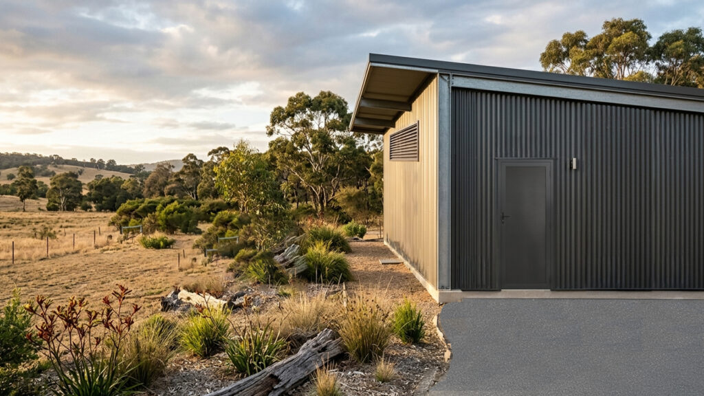 Larnec doors installed in a shed home