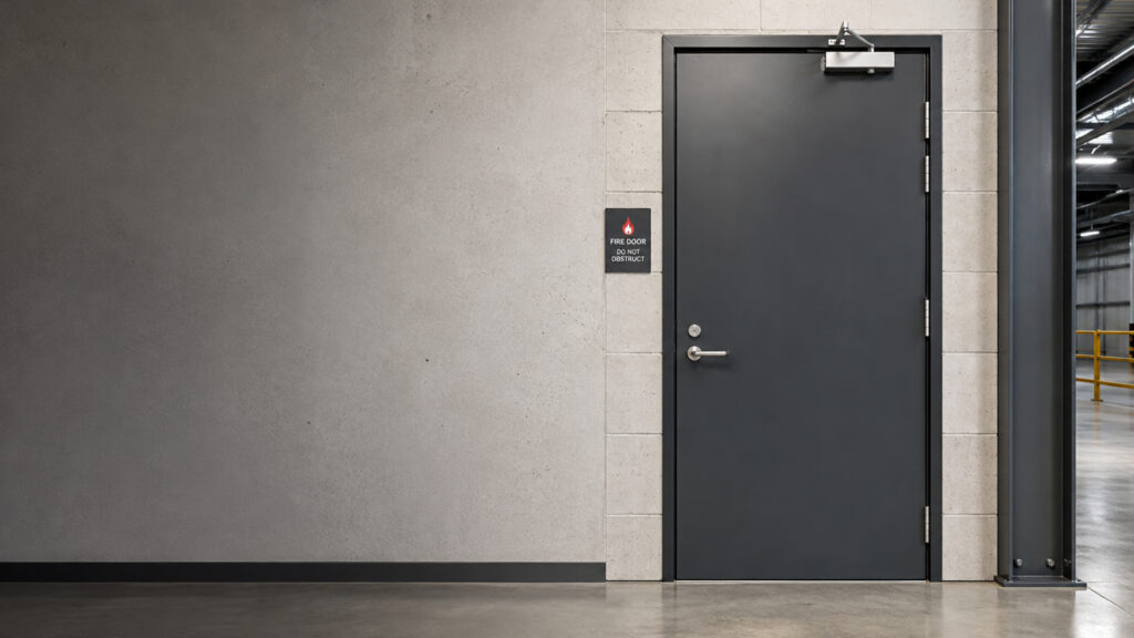 Larnec steel fire door in a modern Australian industrial building